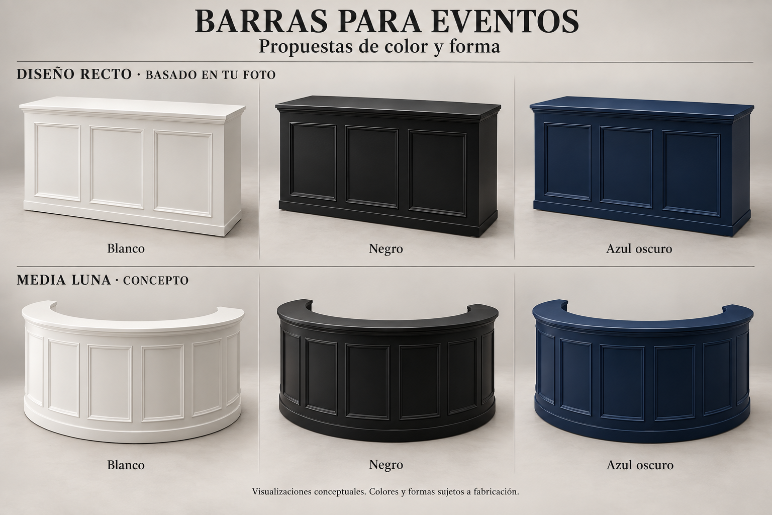 Bar recto blanco · Propuesta de diseño